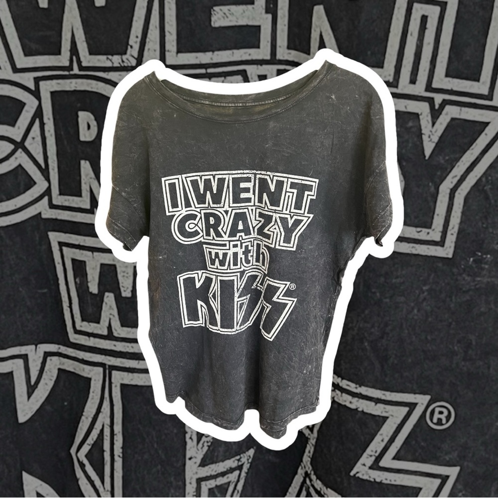 Vintage Canvas KISS Black Mineral Wash Graphic T-Shirt